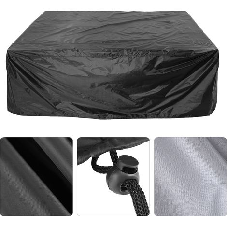 Wasserdichte Schutzhülle für Gartenmöbel und Lounge-Sets aus PU-Polyester mit winddichtem Spannsystem, 200 x 160 x 70 cm, Schwarz (1/5)