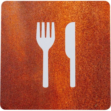 Plaque de porte alu effet rouille - Restaurant - 4385143 (1/2)