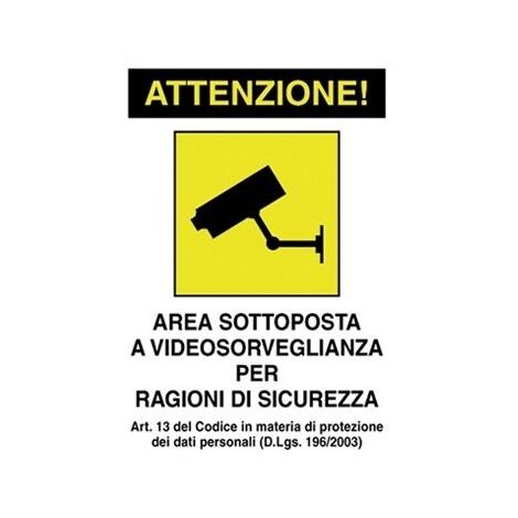 MKC Cartello alluminio telecamere misure 20x30