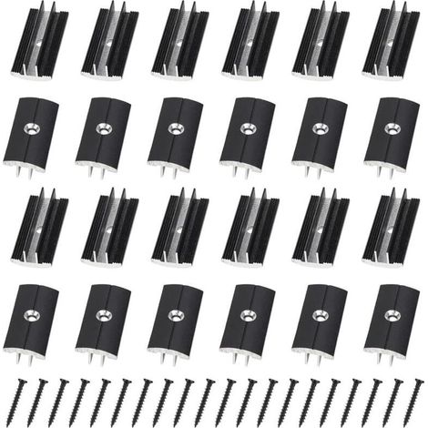 100 Pcs Clips Noir pour Planchers en Bois en Plastique T-Clips pour Planches de Terrasse 6 mm Espacement Entretoises Cachées avec 100 Vis pour Planches WPC/BPC Planches Composites (1/4)
