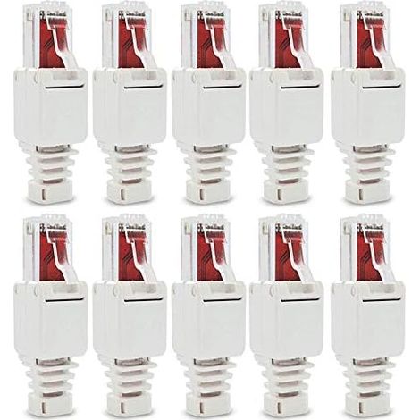 10 connecteurs réseau RJ45 CAT6 LAN UTP sans outil, câble (1/5)