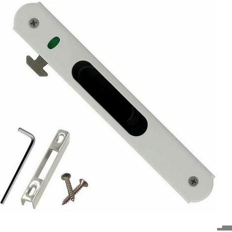 Serrure porte coulissante - Verrouillage crochet Acier inoxydable - Fenêtre et porte vitrée (1/4)