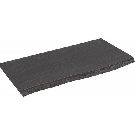 Étagère murale multiposition - Meuble Étagère murale gris foncé 60x30x2 cm bois chêne massif traité -BV94939 (1/4)
