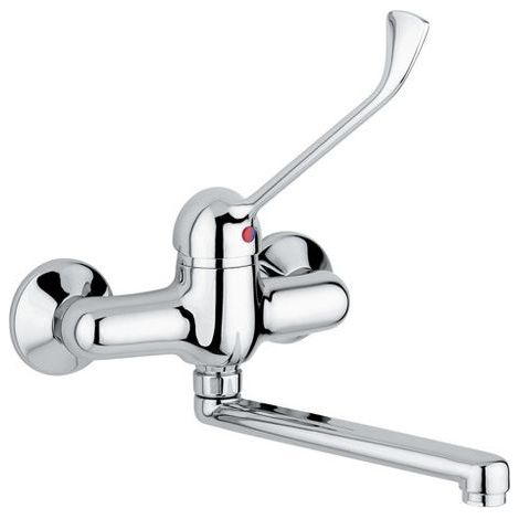 Mezclador de fregadero de pared con palanca clínica y caño giratorio Idral 02400  Cromo (1/4)