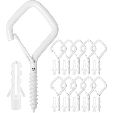 Wandhaken Deckenhaken Haken 10 Stück Haken Zum Schrauben Schraubhaken Wandhaken Zum Schrauben öSenschraube Schraubhaken Klein Hakenschrauben Schraubhaken Edelstahl Haken Decke Schraubhaken Weiß (1/5)