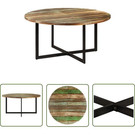 Table de salle à manger, Table à dîner, Table de Cuisine 150x75 cm Bois massif de récupération BHU3796 (1/5)
