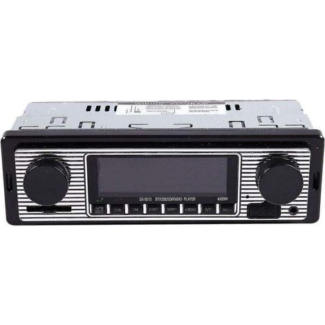 Radio de coche vintage Bluetooth, reproductor MP3 estéreo con USB y AUX, radio clásica para coche (1/4)