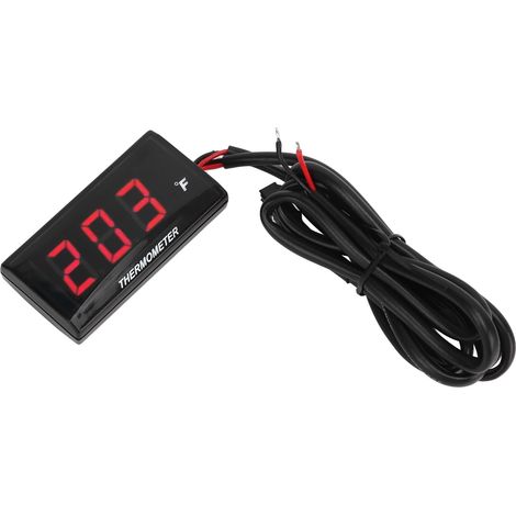 Ultraflaches digitales LCD-Wassertemperaturthermometer für Motorräder, 12 V Gleichstrom mit 18-mm-Adapter