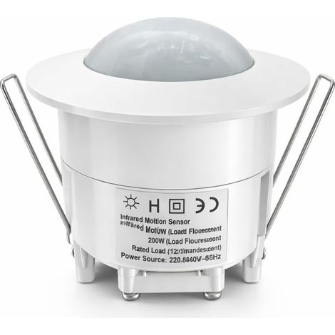 WEBMATEL Detector Movimiento Techo PIR 360° 6m Empotrable Interior IP20 Blanco (1/4)