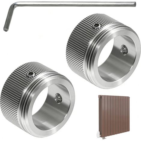 Adaptateur pour Tête Thermostatique RA vers M30x1,5, Lot de 2, Adaptateur de Vanne de Chauffage en Acier Inoxydable 304, avec Bande d'Étanchéité, Compatible avec Radiateurs et Vannes (1/5)
