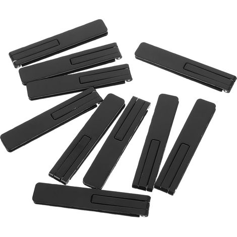 Lot de 10 Supports de Bureau pour téléphone Portable, Support magnétique Fin et Pliable, Fixation arrière adhésive de Poche pour téléphones et tablettes (Noir). (1/5)