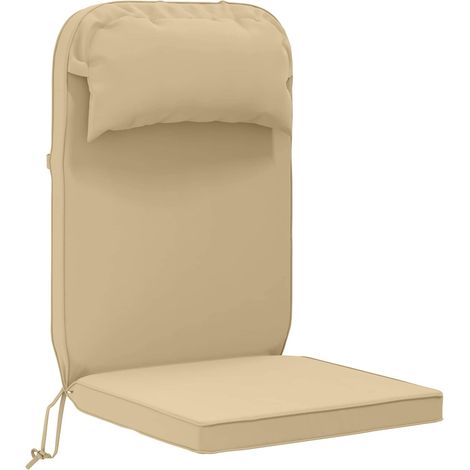 Coussin de transat ensoleillé 100 % polyester Beige vidaXL (1/5)