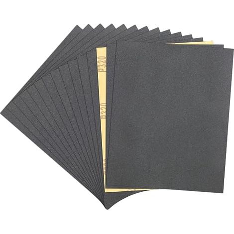Sandpapers – 320 Grit for Wood, Metal and Bodywork – Wet/Dry Abrasive Paper 23 x 11 mm – for Sanding Automotive and Furniture (1/5)