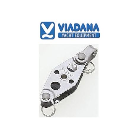 Poulie pivotante 8mm avec ringot et manille inox viadana