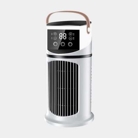 Mini-Klimaanlage – 6 Geschwindigkeitsstufen, USB-Anschluss, Wassertank, Timer, ideal für Büro, Schlafzimmer und Homeoffice – Weiß