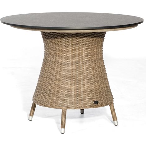 Sonnenpartner Gartentisch Base rund Ø 100 cm Polyrattan rustic-stream Tischsystem