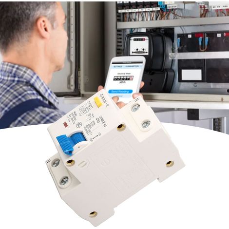 Interrupteur pneumatique à poignée unique DZ40LE-63 avec dispositif de courant résiduel, disjoncteur principal 63A avec protection contre les courants résiduels, disjoncteur domestique 230V. (1/5)