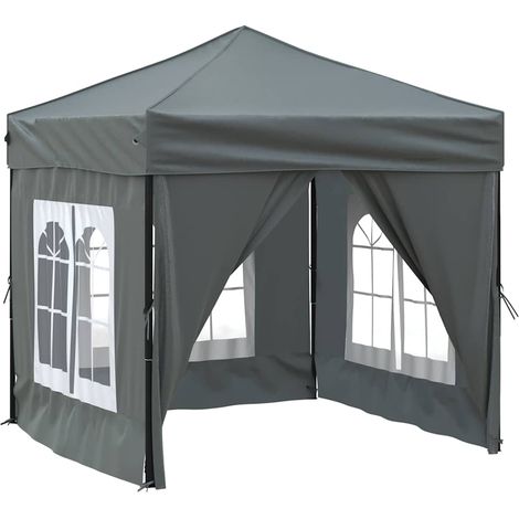 vidaXL Carpa de fiesta plegable con paredes laterales antracita 2x2 m (1/2)