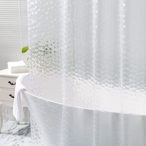 Rideau de Douche 180x200 cm avec Aimant en Bas. Rideau Salle de Bain Semi-Transparent Imperméable Anti-moisissure avec Motif 3D