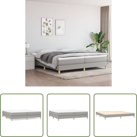 Stoffbettgestell - Boxspringbettgestell Hellgrau 200x200 cm Stoff (1/5)