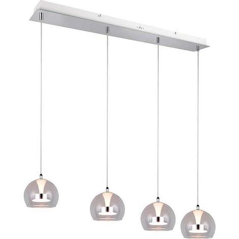 Pendelleuchte Hängeleuchte verstellbar LED chromfarben Switch-Dimmer B 97 cm