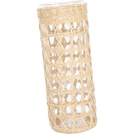 Pot à Bougie Vide en Verre et Paille Tressée, Décoration Créative pour Bougeoirs, pour Décoration de Table à Domicile et Mariage (1/5)