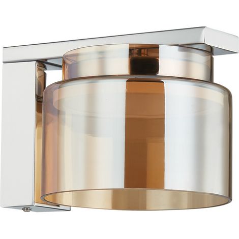 [GEBRAUCHT] B-Ware Lucande Diano Wandleuchte Amber Eisen Glas Wandlampe Lampe Leuchte Spot Licht