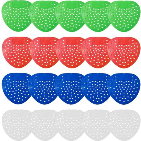 Universelle, duftende Urinalfilter – 20er-Pack (5 blau, 5 weiß, 5 grün, 5 rot) – Wirksame Geruchsbeseitigung