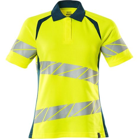 Mascot Damen-Polo-shirt 19093-771-1744 Gr. L hi-vis gelb/dunkelpetroleum