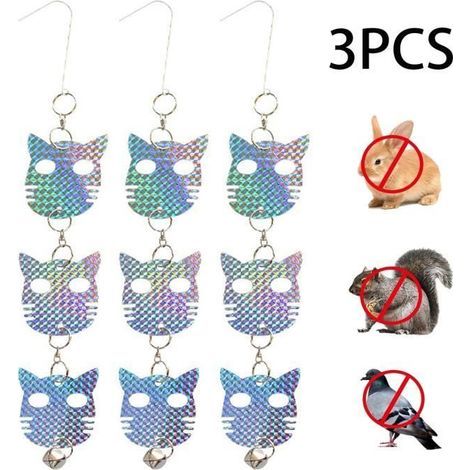 Laser Bird Repellent, Hanging Reflective Scarecrow, Anti-Bird Bell for Orchard, Yard, and Roof