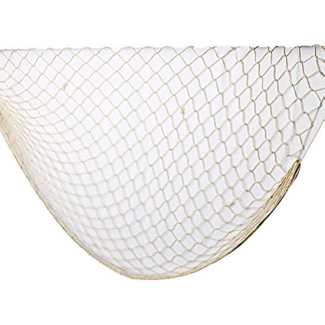 Filet de pêche décoratif 2m x 1m, filet mural style nautique méditerranéen, accessoire photo pour décoration de fête (Beige)