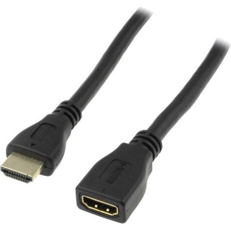 Cable HDMI 1.4 femelle HDMI prise male 2m - Noir