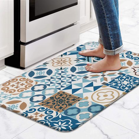 Kitchen floor mat, non-slip, oil-proof, waterproof, washable, wipeable, suitable for home use, luxurious, stain-resistant doormat - 1 - 40X60cm
