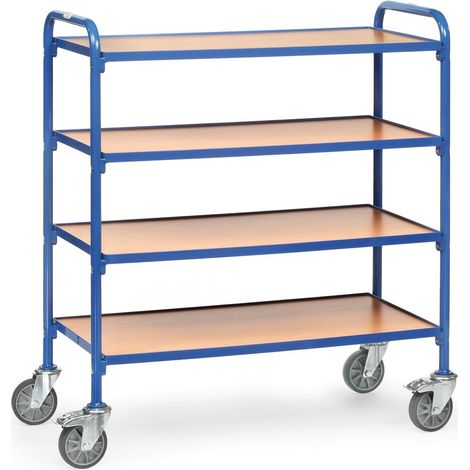 Fetra Beistellwagen mit Holzwerkstoffplatten für 12 Eurokisten ohne Eurokisten (1/2)