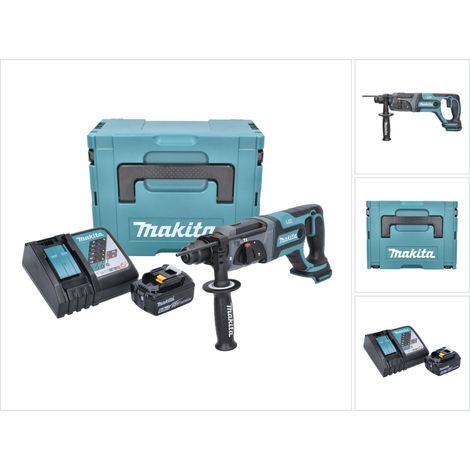 Makita DHR 241 RG1J Akku Bohrhammer 18 V 2,0 J SDS plus + 1x Akku 6,0 Ah + Ladegerät + Makpac