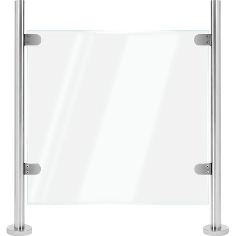 90cm Balustrade End Post Railing Glazing Handrail 304 Stainless Steel Silver