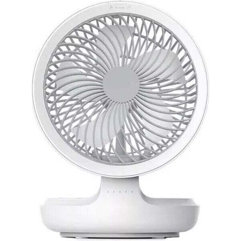 Ventilateur de bureau suspendu, rechargeable, pliable, USB, diamètre 19 cm, blanc (1/4)