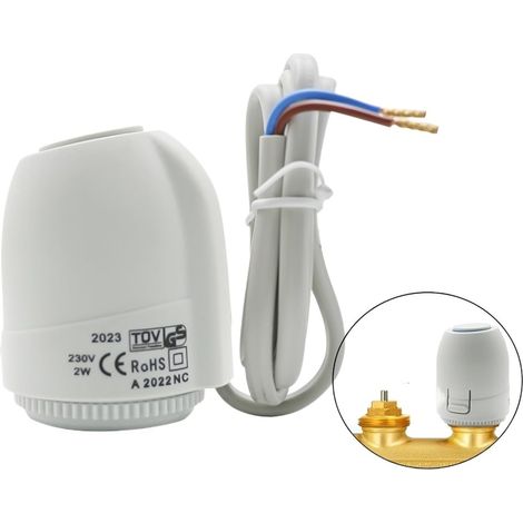 Actuador térmico eléctrico Ej.Life de 2 W con colector cerrado, IP54, válvula termostática impermeable para calefacción por suelo radiante de 230 V. (1/5)