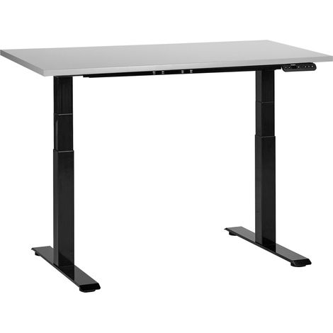 Schreibtisch elektrisch höhenverstellbar DESTINES Grau / Schwarz 120 cm 72 cm