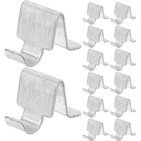 Lot de 20 clips de fixation métalliques pour étagères : supports de rangement pour placards et armoires, fixations robustes en acier inoxydable, pinces de séparation pour casiers et armoires de bureau (1/5)