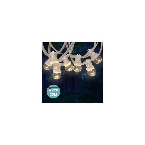 Guirlande lumineuse extérieure 20 m – 20 ampoules E27 dimmables, IP65, lumière chaude 2700 K (1/5)