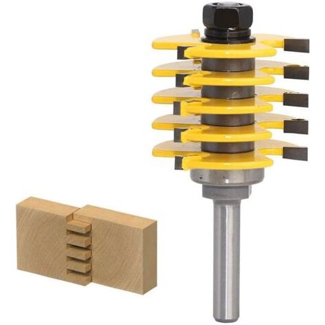 Stapelbarer Schlitzfräser, 8-mm-Schaft, 1/2-Zoll-Schnitttiefe, einstellbare Zähne, 3-Zahn-T-förmiger Holzfräser, Holzbearbeitungswerkzeug