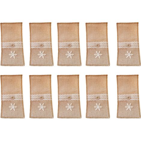 Dekorative Geschirrtasche für Weihnachten, Tischdekoration in Schneeflockenform