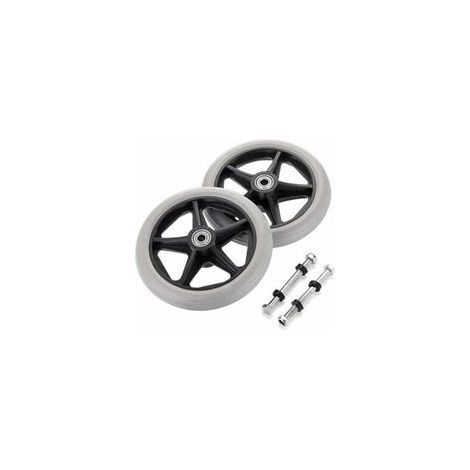 2PCS de 6 pouces Roues en Caoutchouc de Remplacement  Pour Fauteuil Roulant  Roues avant Rollator Walker  Roulettes de Remplacement Antidérapantes