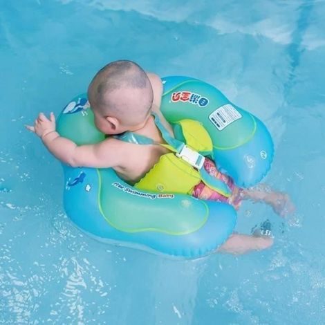 (Blau) Aufblasbarer Babyschwimmring für Pools - CHANGM - Blau - Ab 3 Monaten - PVC - Für den Außenbereich (1/4)