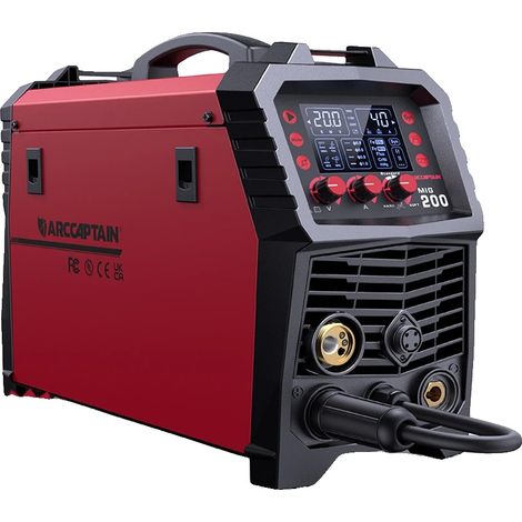 Machine de soudage MIG, 220V, 200A, 20,9" x 8,5" x 16,1", Vitesse de fil 2,0-15m/min, Technologie d'inverseur IGBT (1/5)