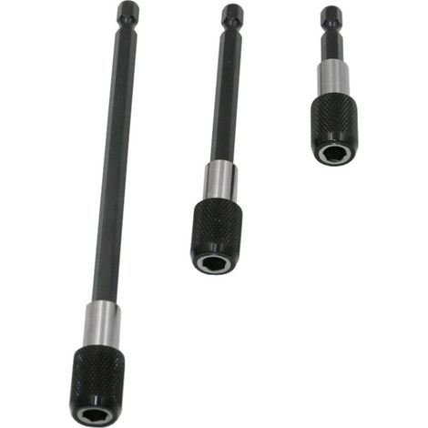 3pcs Tige d'Extension Magnétique , Perceuse Électrique Tournevis Embout , Foret de 1/4 hexagonale Barre de dégagement rapide (1/4)