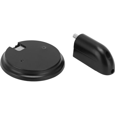 Butée de porte mécanique à ventouse coupe-vent de type poussoir, butée de porte silencieuse, verrouillage magnétique puissant, butée de porte noire mate à pousser-tirer (1/5)