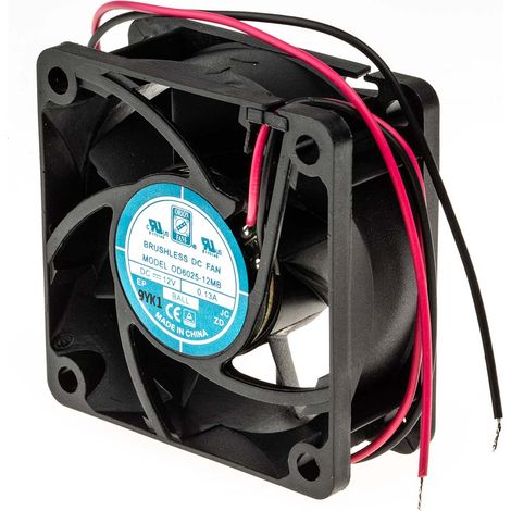 Ventilateur axial RS PRO 12 V dc, 30.6m³/h, 60 x 60 x 25mm, 1.7W ( Prix pour 1 ) (1/5)