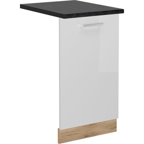 Panneau de lave-vaisselle R-Line, Blanc Haute brillance, 45cm , PT Anthracite, Vicco